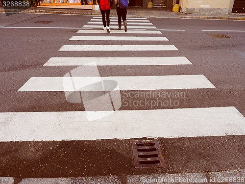 Image of Retro look Zebra crossing sign