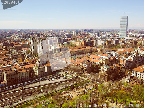 Image of Retro look Milan aerial view