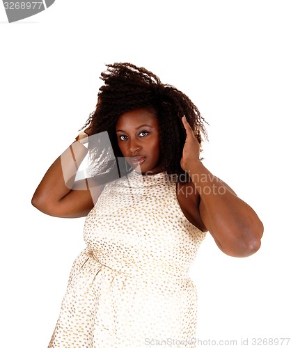 Image of African woman with messy hair.