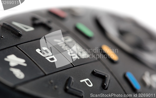 Image of 3d on the TV remote control