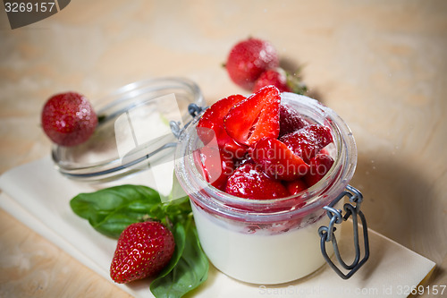 Image of Strawberry tiramisu with mascarpone.