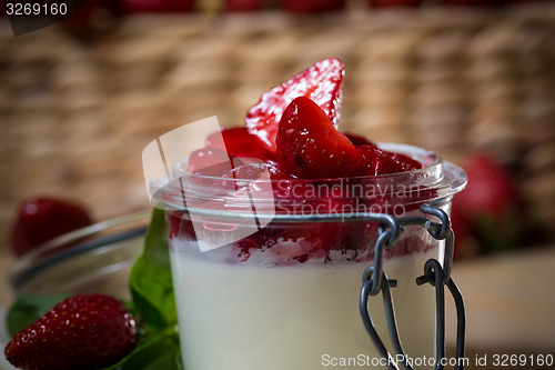 Image of Strawberry tiramisu with mascarpone.