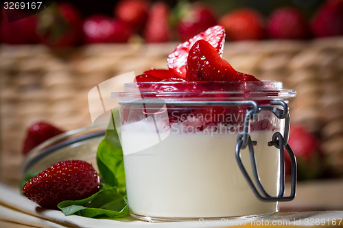 Image of Strawberry tiramisu with mascarpone.