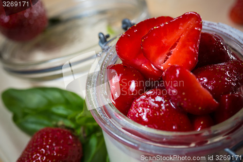 Image of Strawberry tiramisu with mascarpone.