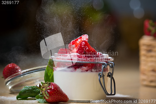 Image of Strawberry tiramisu with mascarpone.