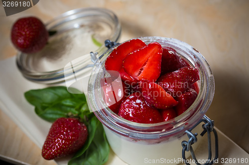 Image of Strawberry tiramisu with mascarpone.