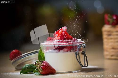 Image of Strawberry tiramisu with mascarpone.