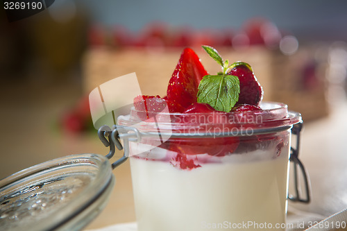 Image of Strawberry tiramisu with mascarpone.