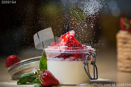 Image of Strawberry tiramisu with mascarpone.