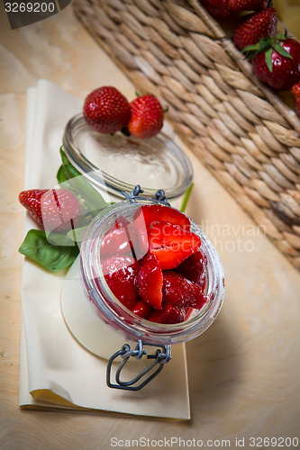 Image of Strawberry tiramisu with mascarpone.