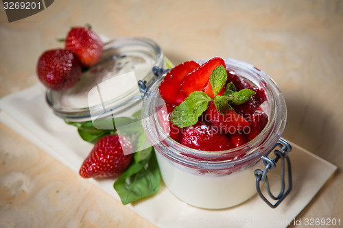 Image of Strawberry tiramisu with mascarpone.