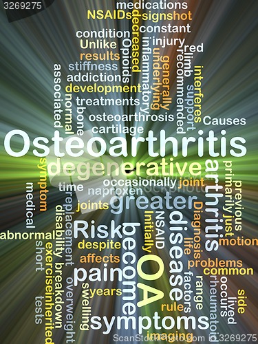 Image of Osteoarthritis OA background concept glowing