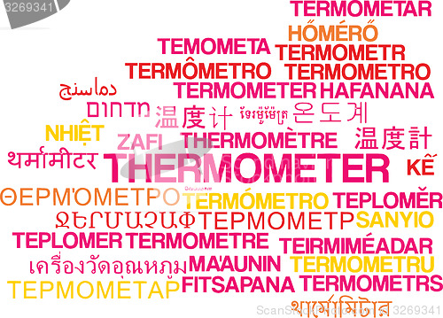 Image of Thermometer multilanguage wordcloud background concept