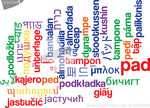 Image of Pad multilanguage wordcloud background concept