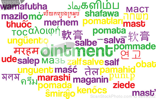 Image of Ointment multilanguage wordcloud background concept