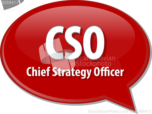 Image of CSO acronym word speech bubble illustration