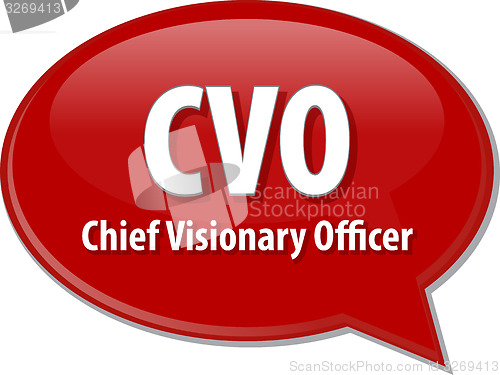 Image of CVO acronym word speech bubble illustration
