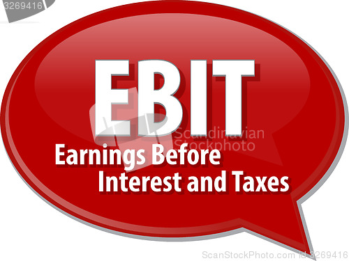 Image of EBIT acronym word speech bubble illustration