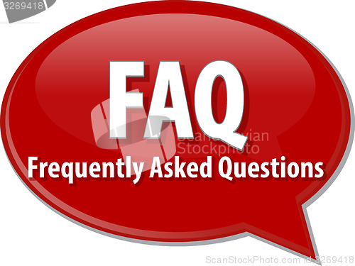 Image of FAQ acronym word speech bubble illustration