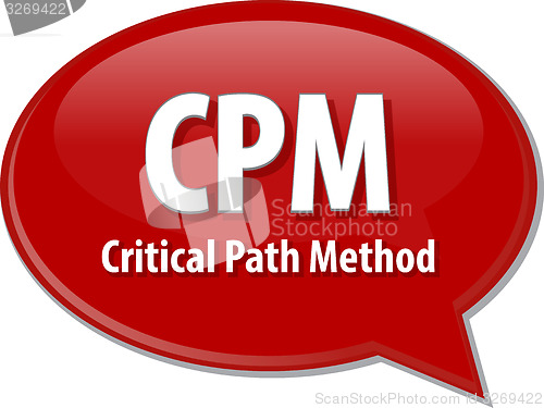 Image of CPM acronym word speech bubble illustration