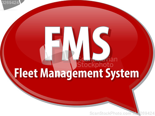 Image of FMS acronym word speech bubble illustration