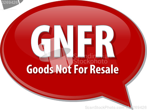 Image of GNFR acronym word speech bubble illustration