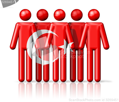 Image of Flag of Turkey on stick figure