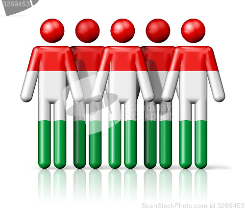 Image of Flag of Hungary on stick figure