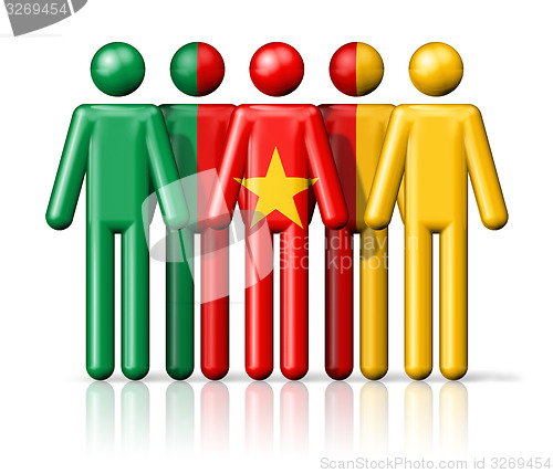 Image of Flag of Cameroon on stick figure