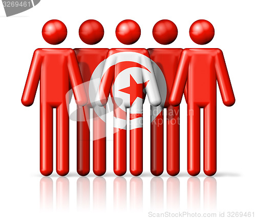 Image of Flag of Tunisia on stick figure