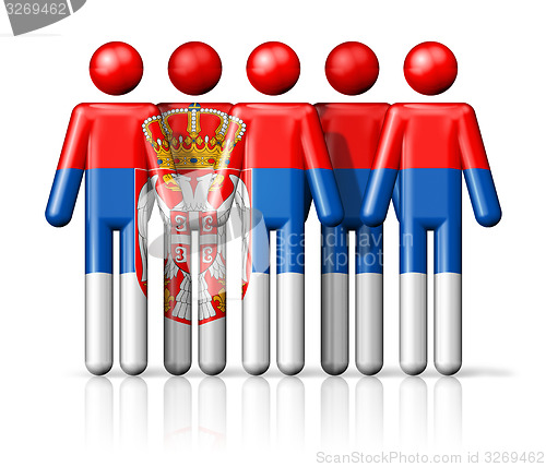 Image of Flag of Serbia on stick figure