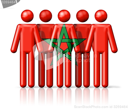 Image of Flag of Morocco on stick figure