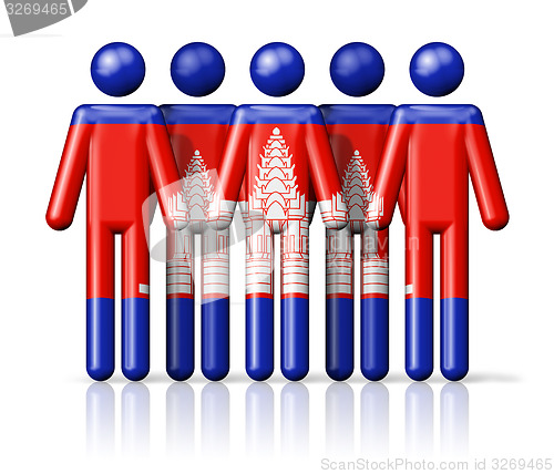 Image of Flag of Cambodia on stick figure