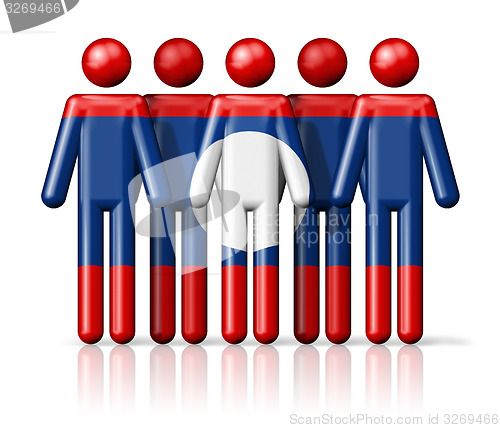 Image of Flag of Laos on stick figure