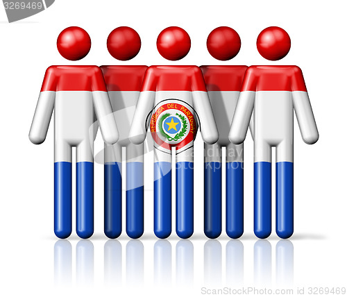 Image of Flag of Paraguay on stick figure