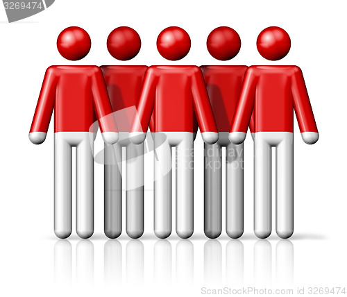 Image of Flag of Indonesia on stick figure