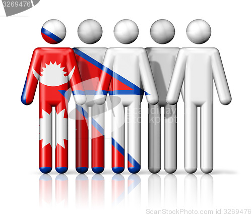 Image of Flag of Nepal on stick figure