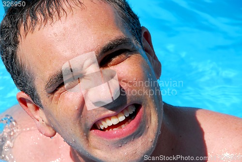 Image of Man swim pool