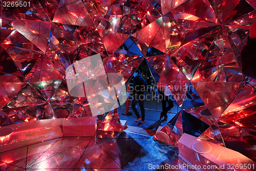 Image of Light Origami in red at Vivid Sydney