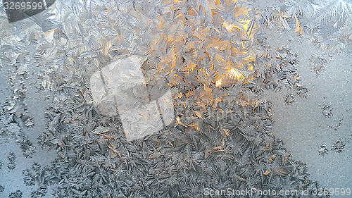 Image of Ice pattern on winter glass