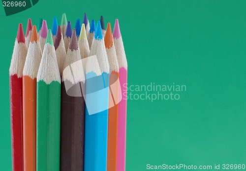 Image of Colored wooden crayons