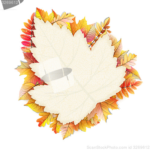Image of Autumn frame with fall leaf. EPS 10