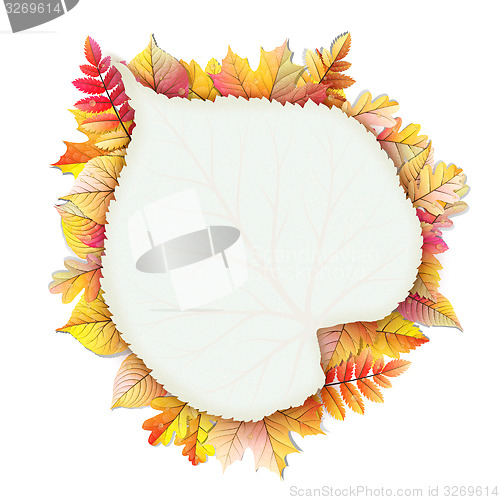 Image of Autumn frame with fall leaf. EPS 10