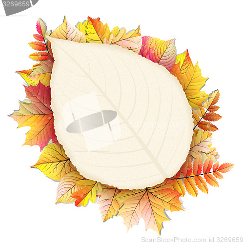 Image of Autumn frame with fall leaf. EPS 10