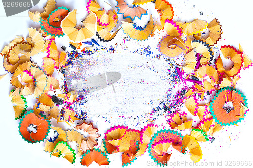 Image of pencil shavings with copy-space