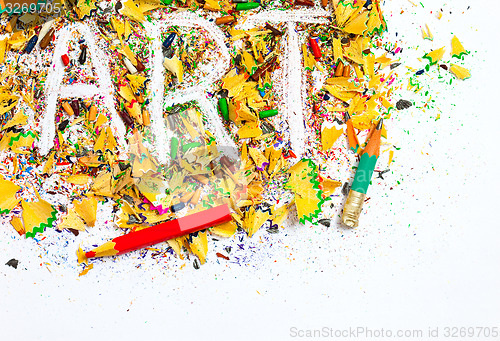 Image of art background from colored shavings