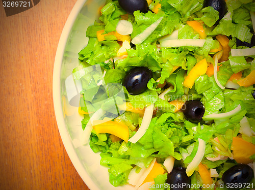 Image of Assorted salad of green leaf lettuce