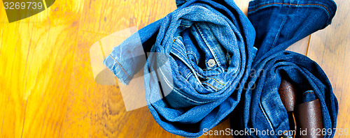 Image of Jeans trousers rolls