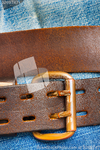 Image of Vintage leather belt with a buckle