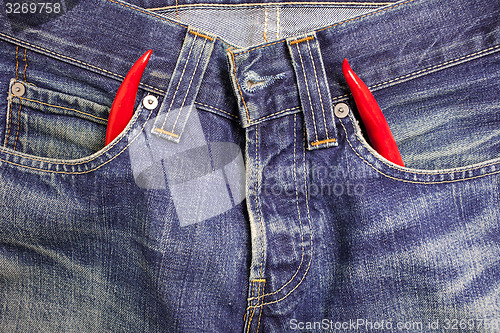 Image of devil blue jeans